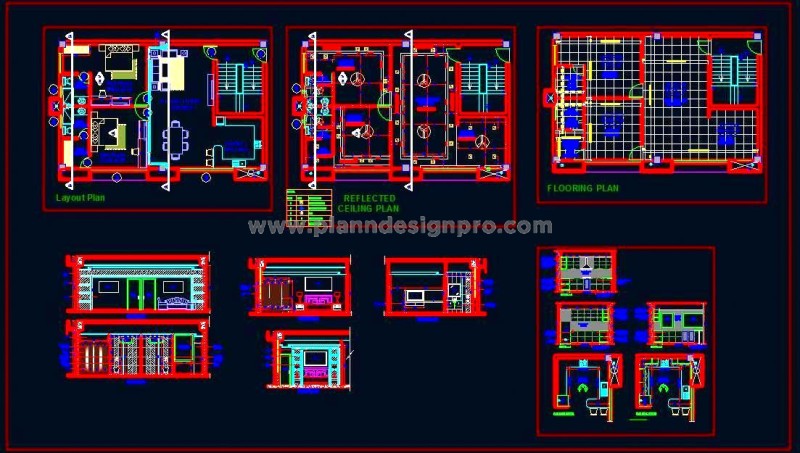 Studio Apartment CAD- 2 Bedrooms, Kitchen & Living Space